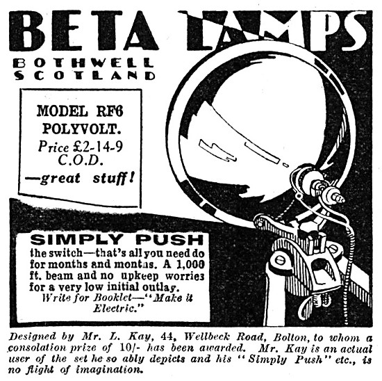 Beta Lamps Model RF6 Polyvolt Headlight                          