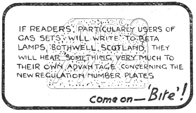Beta Lamps 1930 Regulation Motor Cycle Number Plates             