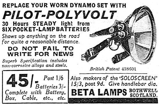 Beta Lamps Pilot-Polyvolt Motor Cycle Lights                     