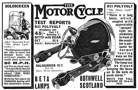 Beta Lamps R51 Polyvolt Headlamp 1938                            