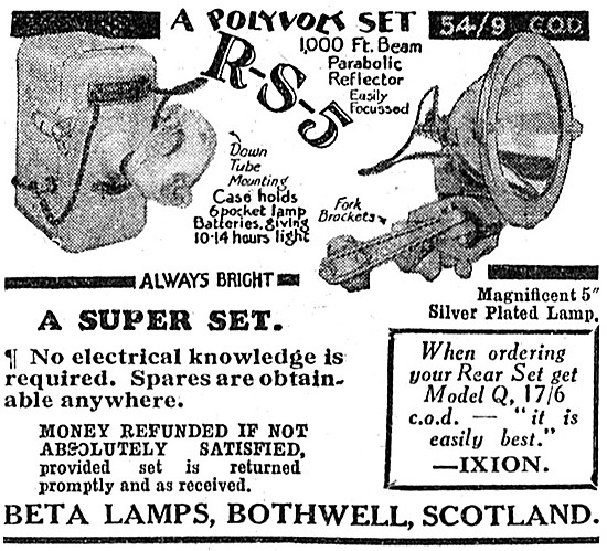 Beta Lamps RS5 Polyvolt Motor Cycle Headlights                   