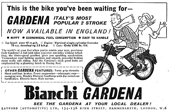 1960 Bianchi Gardena Motorcycle                                  