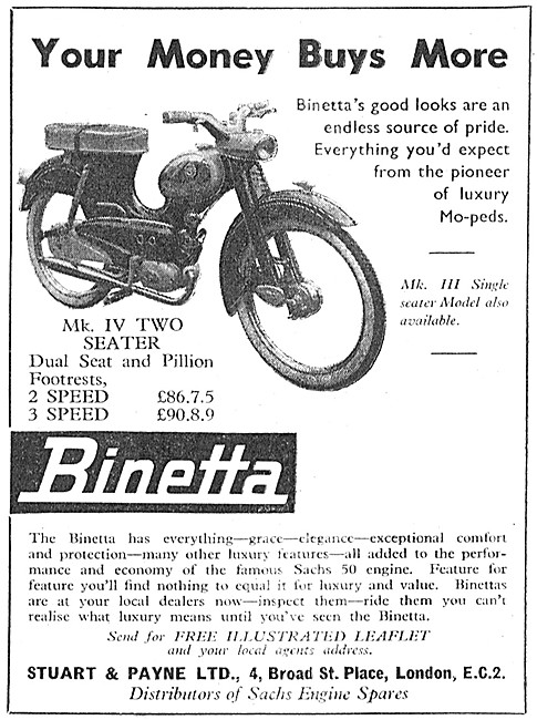 1959 Binetta Mk IV Two-Seater Moped                              