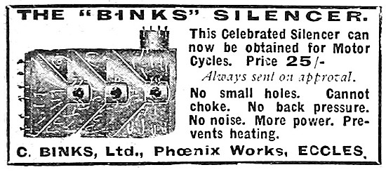The 1912 Binks Motor Cycle Silencer - Binks Silencers            