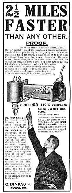 1913 Pattern Binks Carburetters                                  