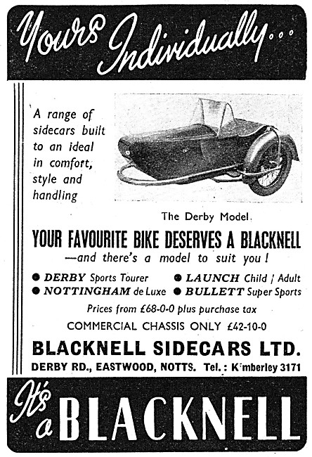 Blacknell Sidecars  - 1948 Blacknell Derby Sidecar               