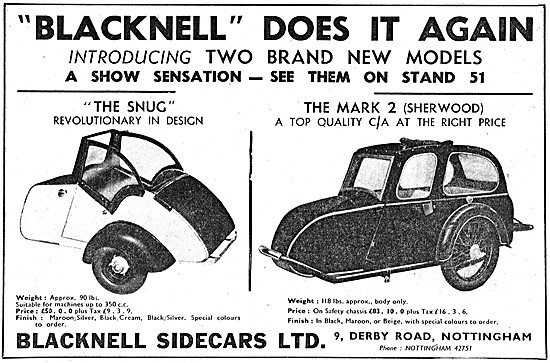 1953 Blacknell Snug Sidecar  - Blacknell Mk 2 Sherwood Sidecar   