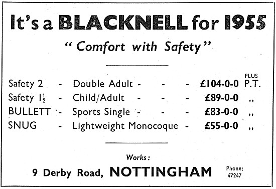 Blacknell Sidecar Range 1954                                     