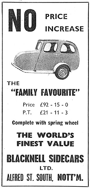 1957 Blacknell Family Favourite Sidecar                          