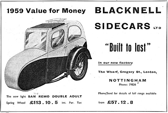Blacknell Sidecars  - Blacknell San Remo Double Adult Sidecar    