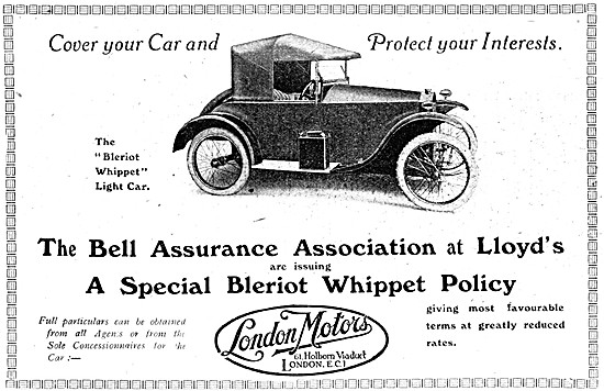 1920 Bleriot Whippet Light Car Advert                            