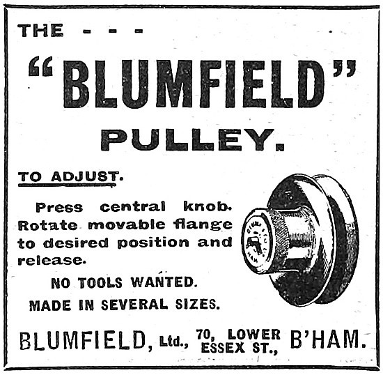 1910 Blumfield Motor Cycle Pulley                                