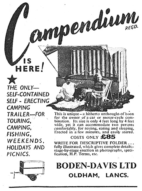 Boden-Davis Compendium Self-Contained Motorcycle Camping Trailer 