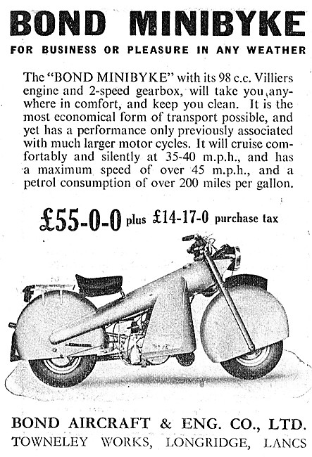 1950 98 cc Bond Minibyke                                         