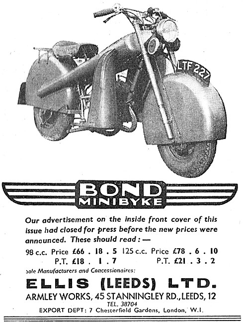 1951 Bond Minibyke 125 cc                                        