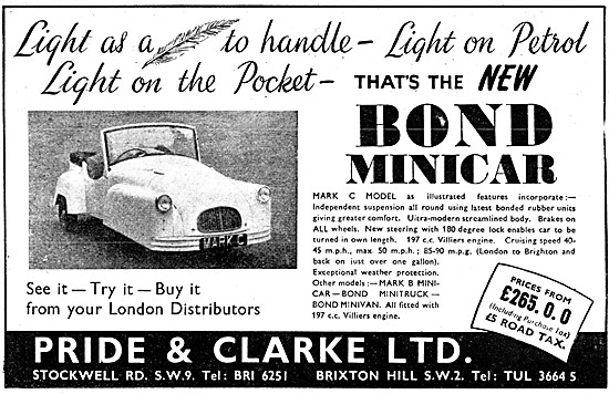 Bond Minicar - Pride & Clarke                                    