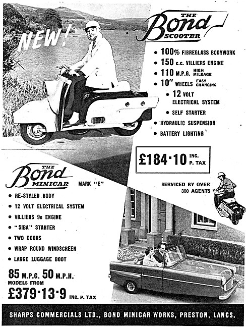 The Bond Motor Scooter 1958 Advert                               