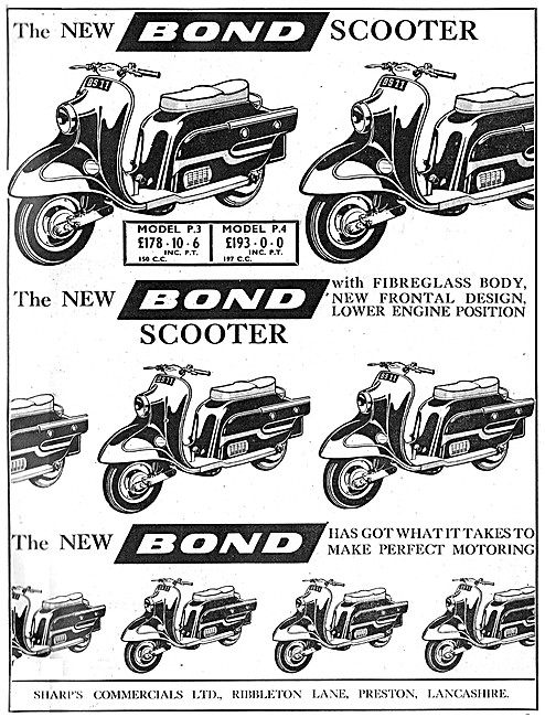 1959 Bond P.3 Motor Scooter - Bond P.4 Motor Scooter             
