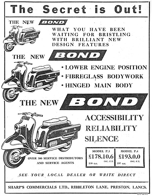 1959 Bond Motor Scooters - Bond P3 Scooter                       
