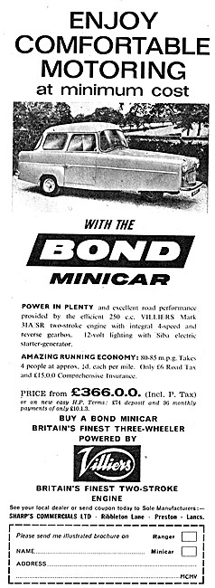 Bond Three-Wheller Minicar                                       
