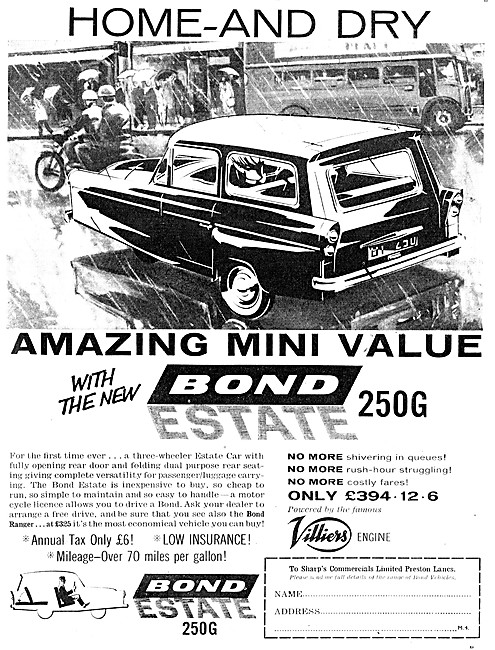 Bond 250G Estate Car Three Wheeler Minicar                       