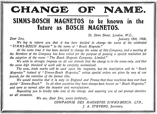 Bosch Magnetos                                                   