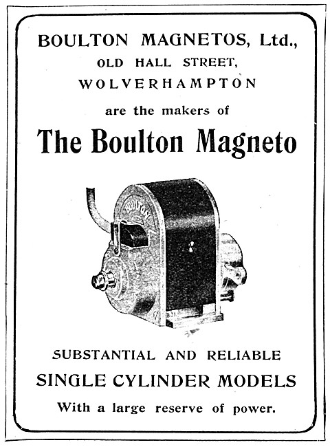 Boulton Motor Cycle Magnetos                                     