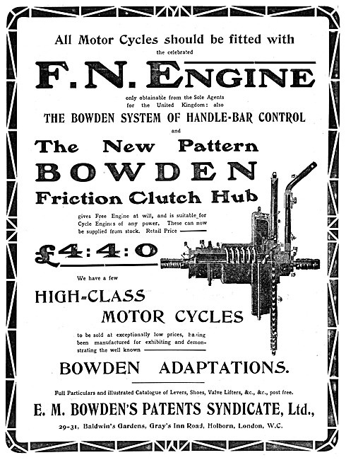 Bowden Friction Clutch Hub                                       