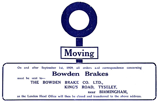 Bowden Brakes 1909                                               
