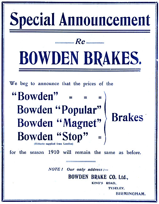 Bowden Brakes                                                    