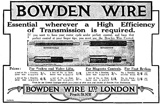 Bowden Wire Controls 1914                                        