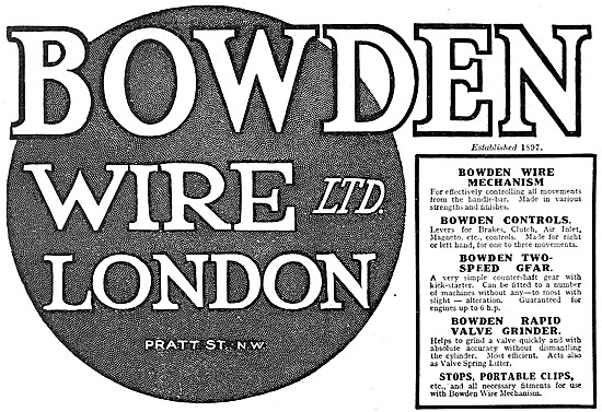 Bowden Wire Mechanism 1915 Advert                                