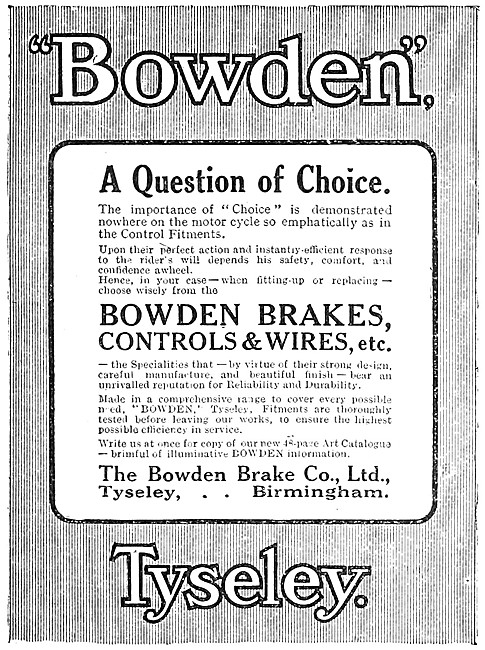 Bowden Motor Cycle Brakes, Controls & Wires                      