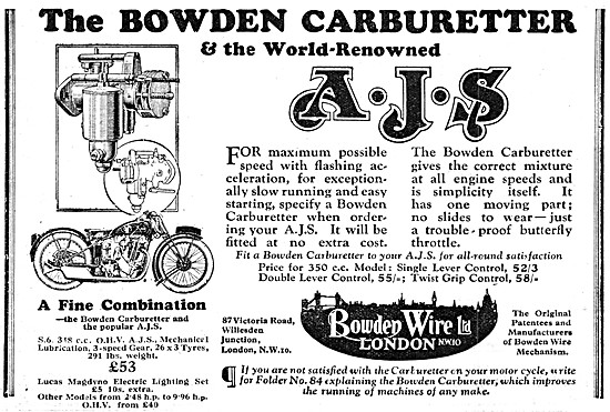 Bowden Motorcycle Carburetters                                   