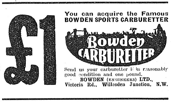 Bowden Sports Carburetters 1938                                  