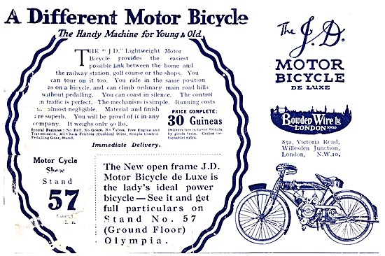 The J.D.Motor Bicycle De Luxe 1923                               