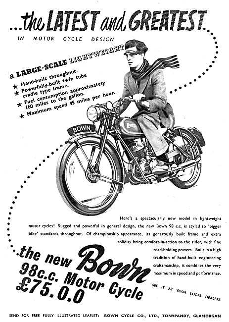 Bown 98 cc Motor Cycle 1951                                      