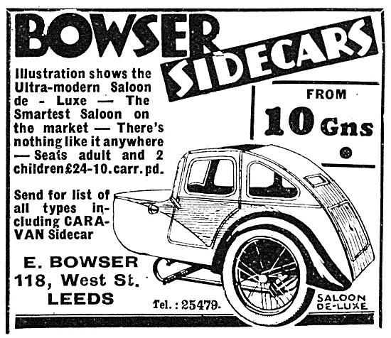1934 Bowser Saloon-De Luxe Sidecar                               