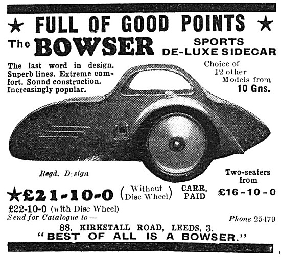 1936 Bowser Sports De Luxe Sidecar                               
