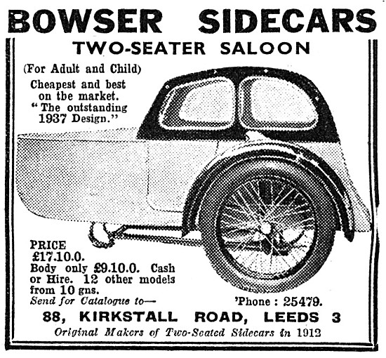 1937 Bowser Saloon Sidecars                                      