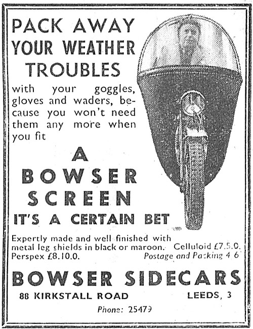 Bowser Motor Cycle Windscreens - Bowser Screen                   