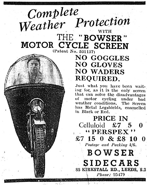 The Bowser Motor Cycle Screen                                    
