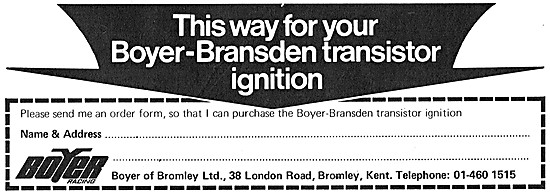 Boyer-Bransden Electronic Ignition                               