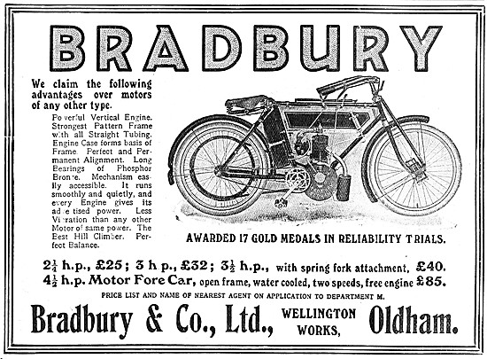 1908 Bradbury Motor Cycles                                       