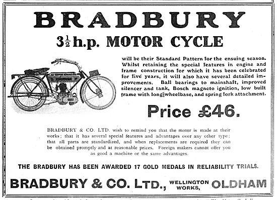 Bradbury 3.5 hp Motor Cycle 1908                                 