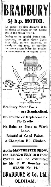 Bradbury Motor Cycle Engine - Bradbury Engines                   
