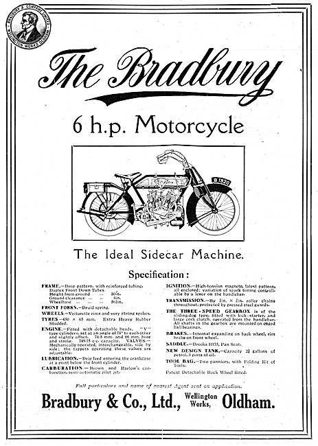 The 1920 Bradbury 6hp Motor Cycle                                