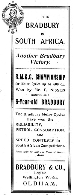 1920 Bradbury Motor Cycles Advert                                