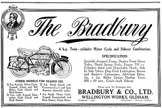 Bradbury Motor Cycles - Bradbury 6 hp Twin                       