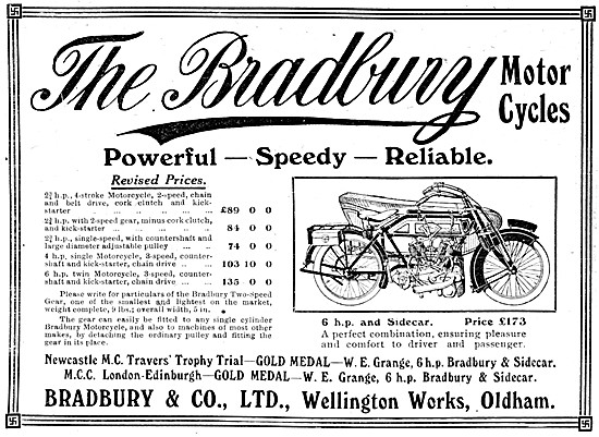 Bradbury Motor Cycles 1921                                       